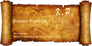 Kunos Patrik névjegykártya