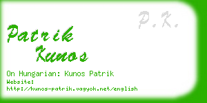 patrik kunos business card